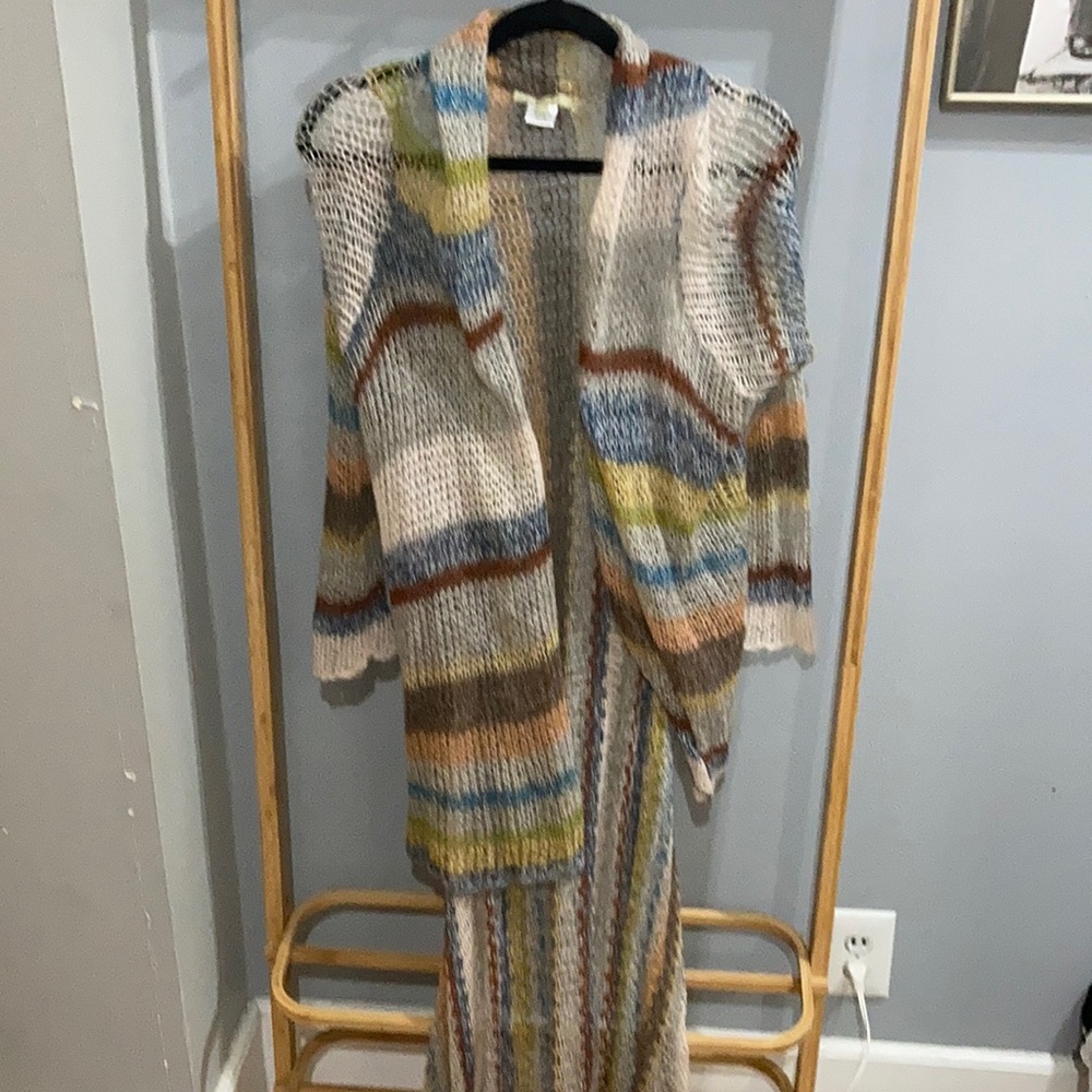 Anthropologie relais long sweater with open weave